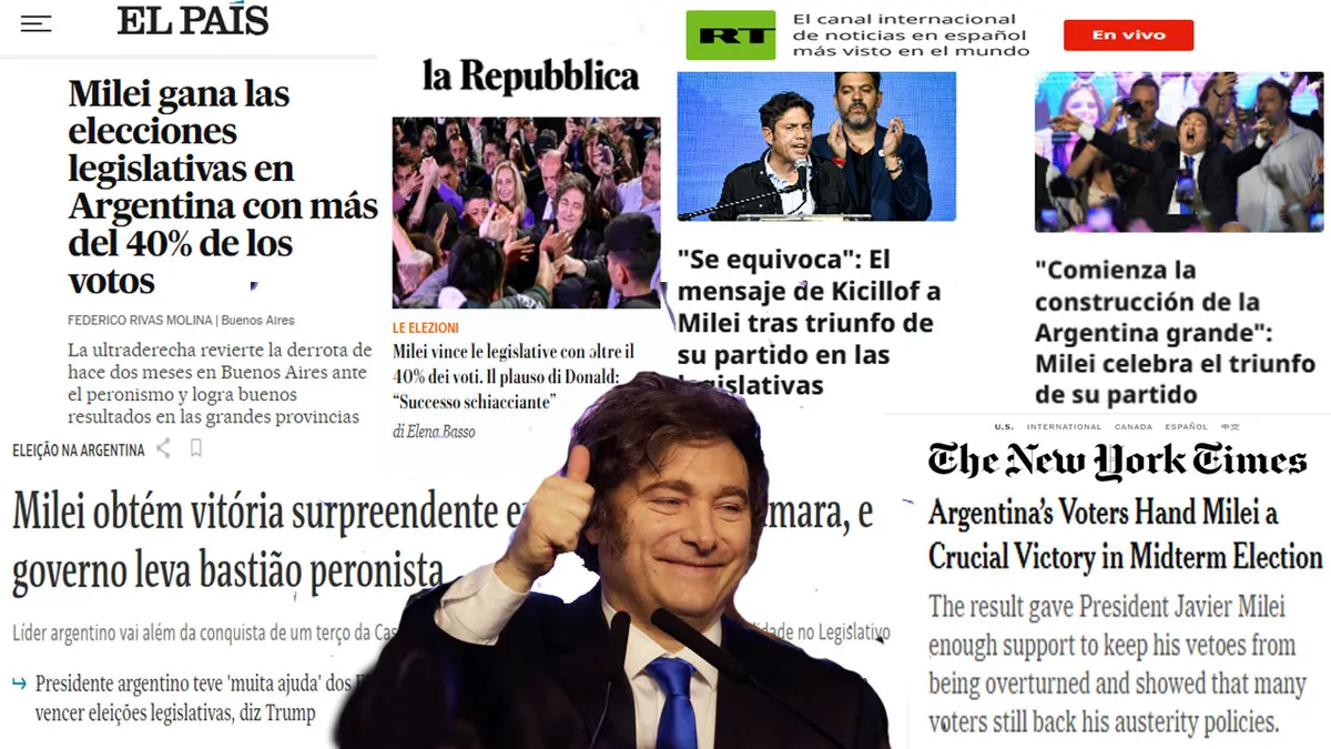 Cómo reflejó la prensa internacional la victoria de Javier Milei en las elecciones legislativas